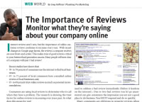 The Importance of Reviews Monitor what they’re saying about your company online